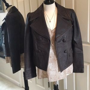 Brown Leather Moschino Jacket